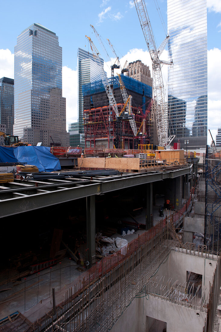 Construction work going on in Ground Zero site in New York, USA