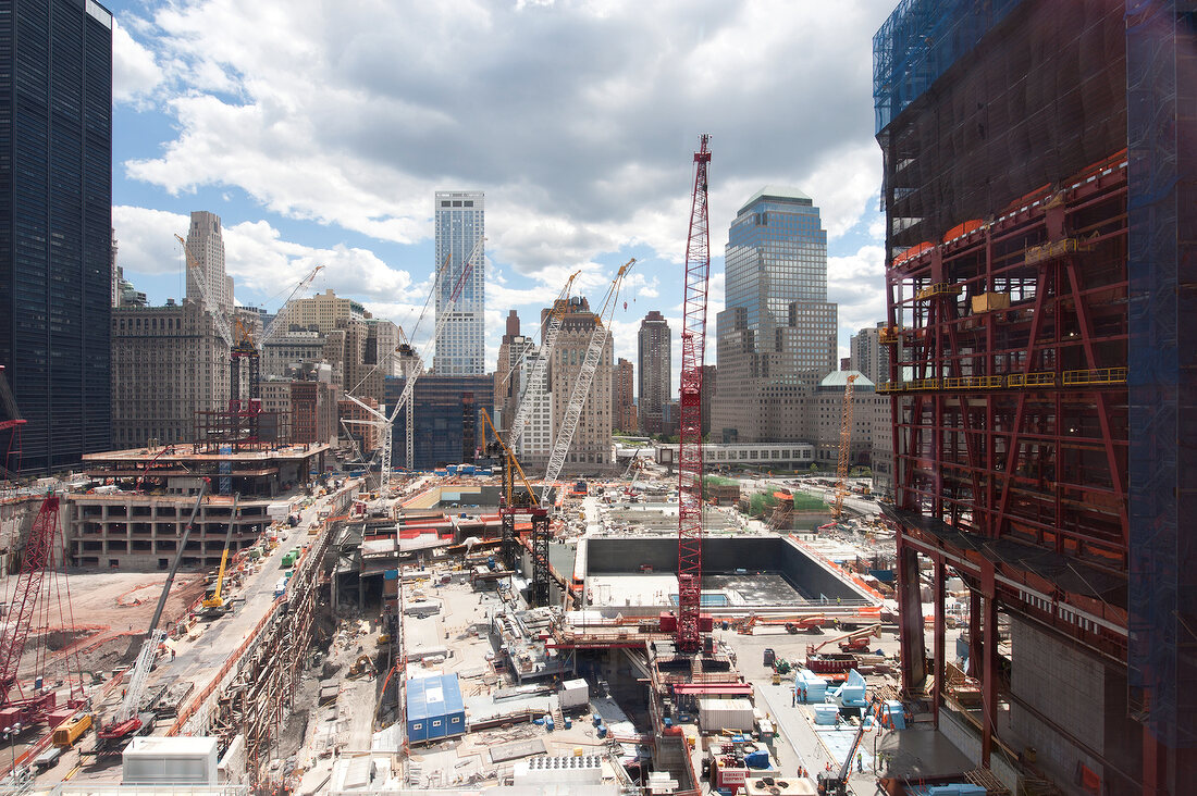 Construction work going on in Ground Zero site in New York, USA