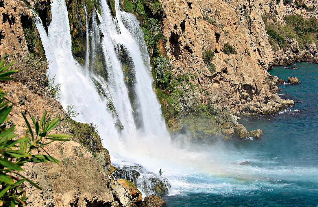 Duden waterfall at Lara rocks in Antalya, Turkey