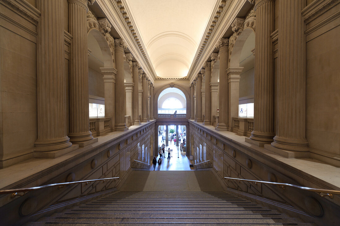 View of hall entrance at the Metropolitan Museum, New York, USA