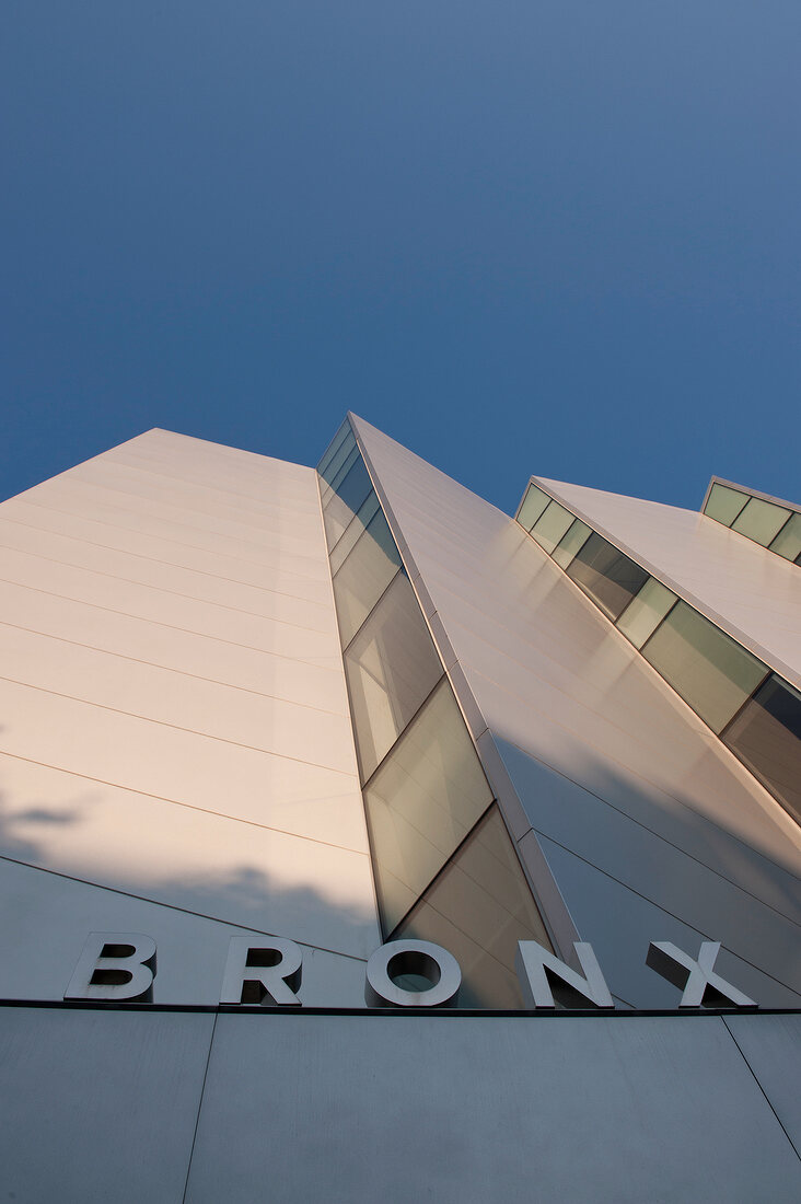 Low angle view of Bronx Museum, New York, USA