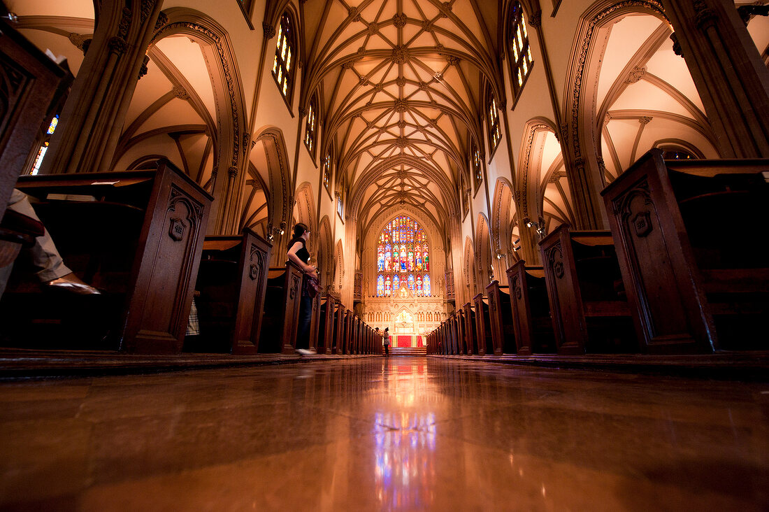 Interior of Trinity Church in Wall Street, Manhattan, New York, USA