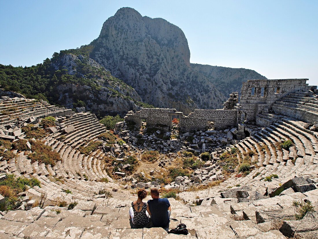 Termessos: Theater, Überreste, Touristen