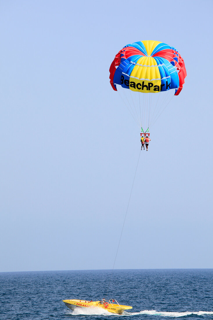 People parasailing in Konyaalti sea, Antalya, Turkey