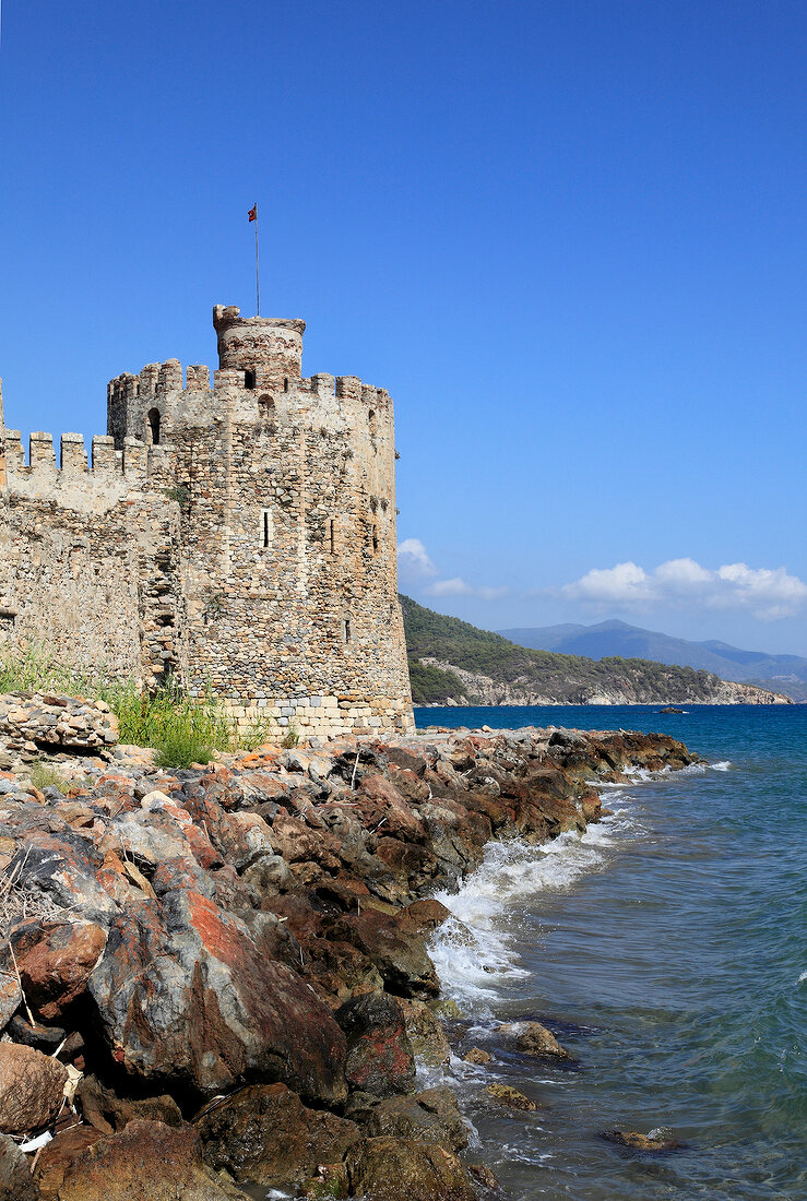 View of Mamure Castle in Anamur, Mersin Province, Turkey