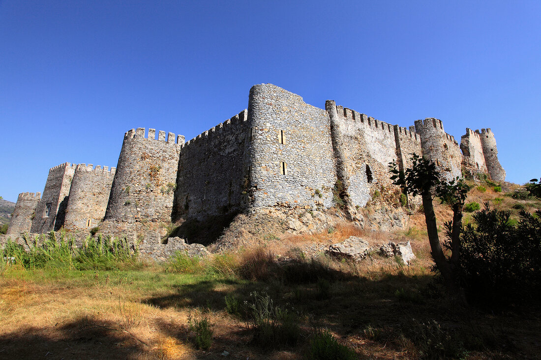 View of ruined Mamure Castle in Anamur, Antalya, Turkey