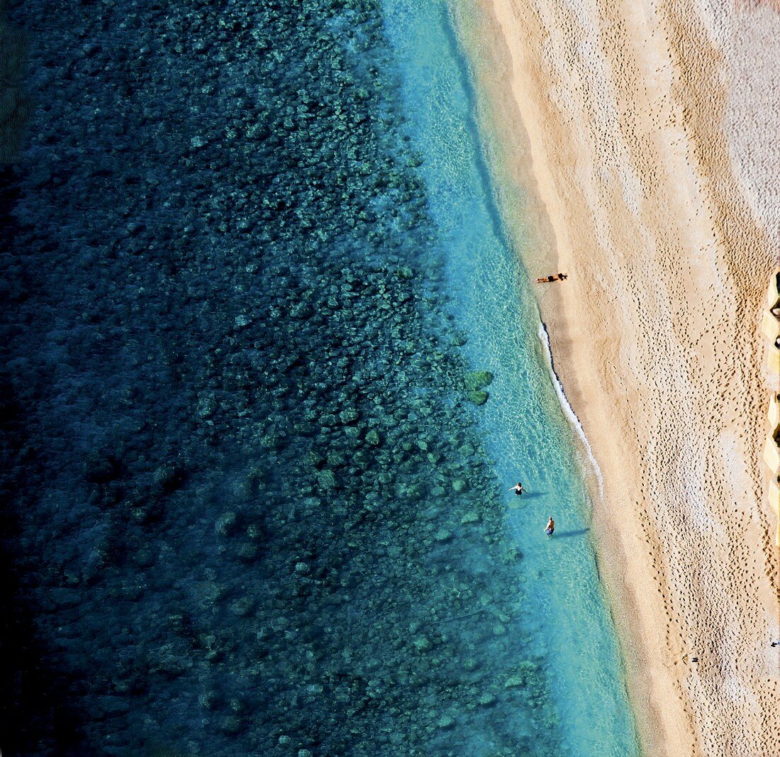 Lykia: Strand, Meer, Touristen baden Titel