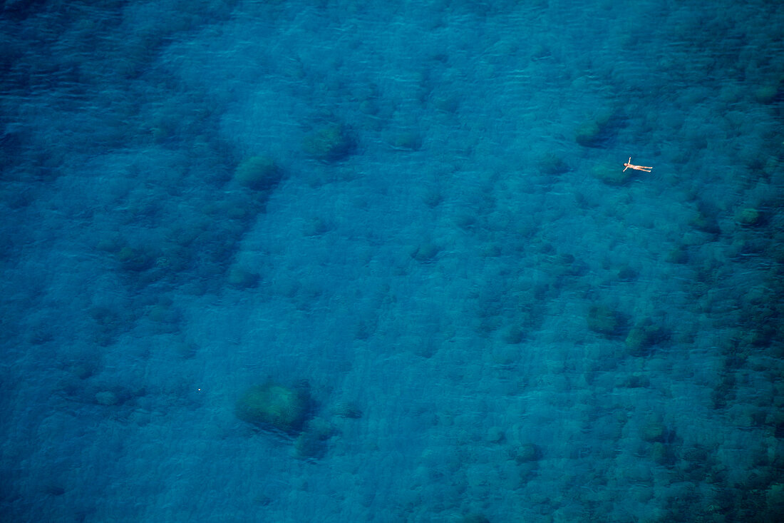 View of Blue sea in Lycia, Antalya, Turkey, overhead view