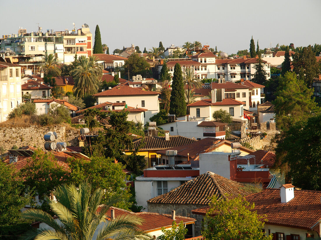 Elevated view of houses in Antalya, Turkey