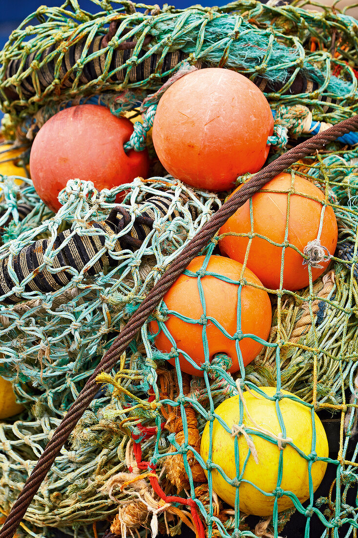 Close-up of fishing net, France