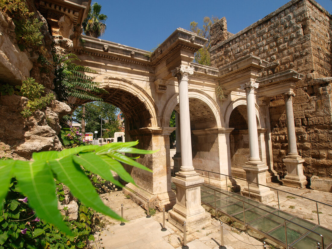 Hadrian's Gate, the gateway to Kaleici, Antalya, Turkey