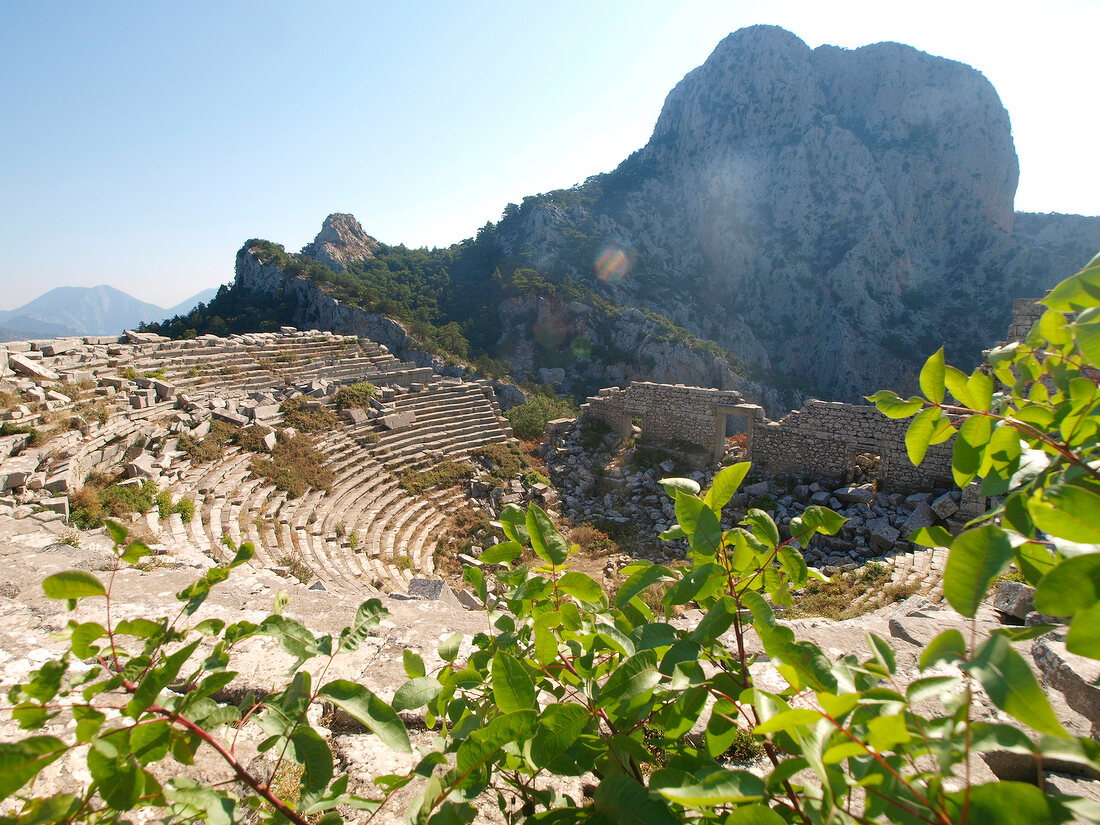 Termessos: Theater, Überreste, Touristen