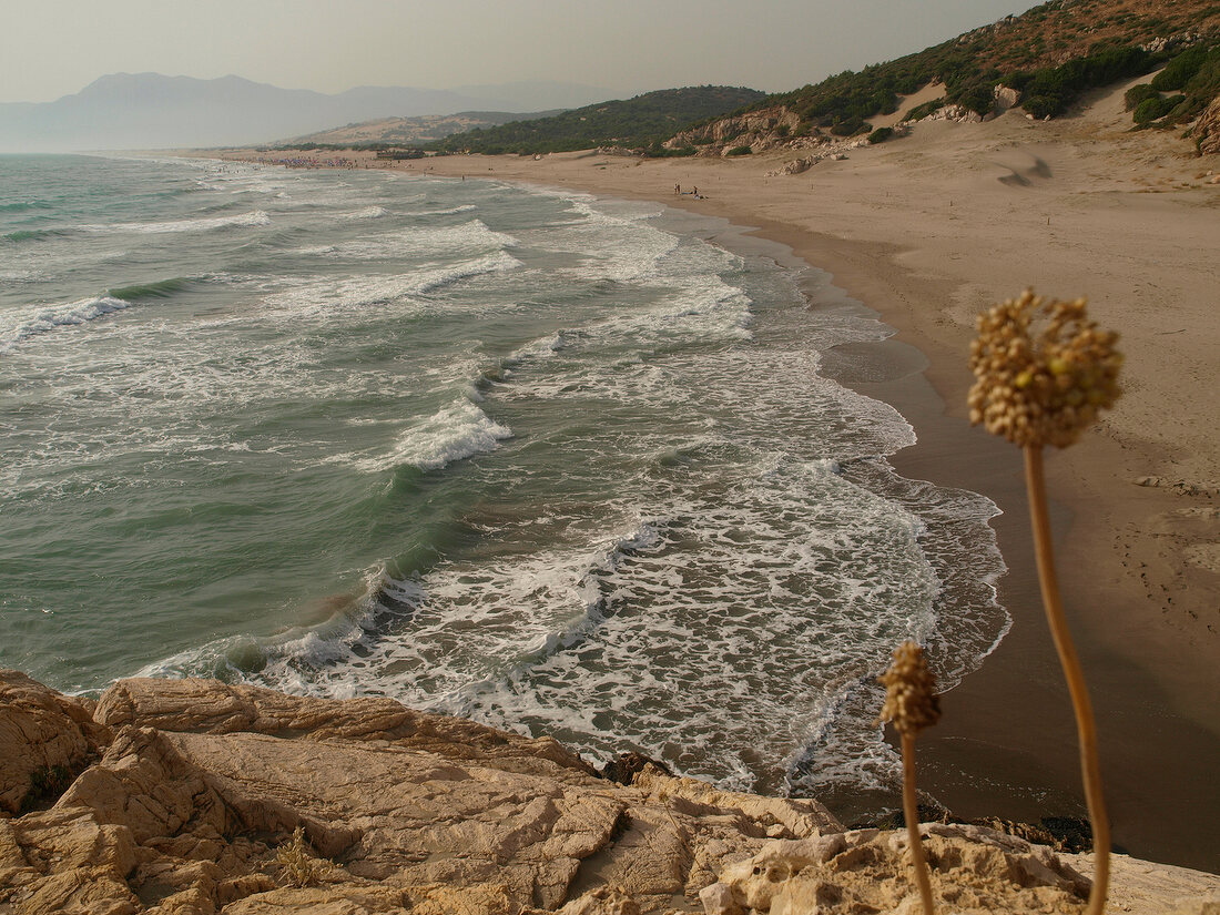 View of dunes and beach with blue sky in Patara, Lycia, Turkey