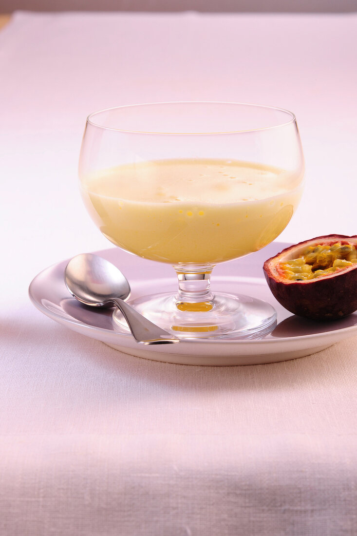 Passion fruit sabayon in glass