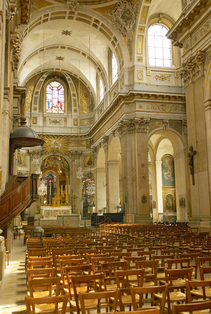 Interior of Saint Louis church, Paris, France