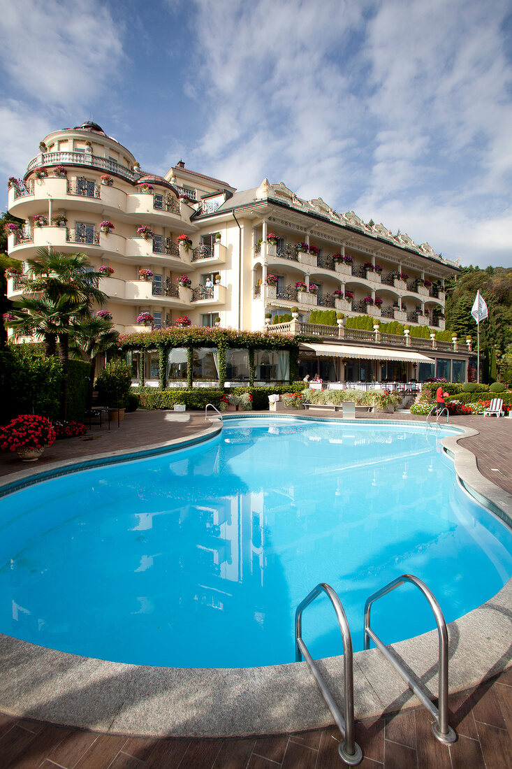 Swimming pool of Hotel Villa e Palazzo Aminta in Stresa, Italy