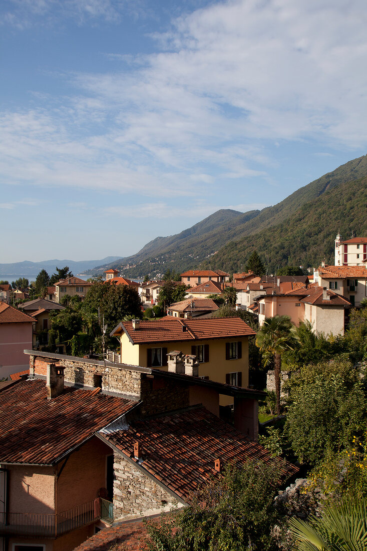 View of Cannero Riviera in Piedmont, Italy