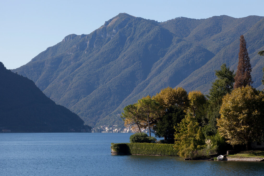 View of Lake Como and Isola Campo mountain, Italy