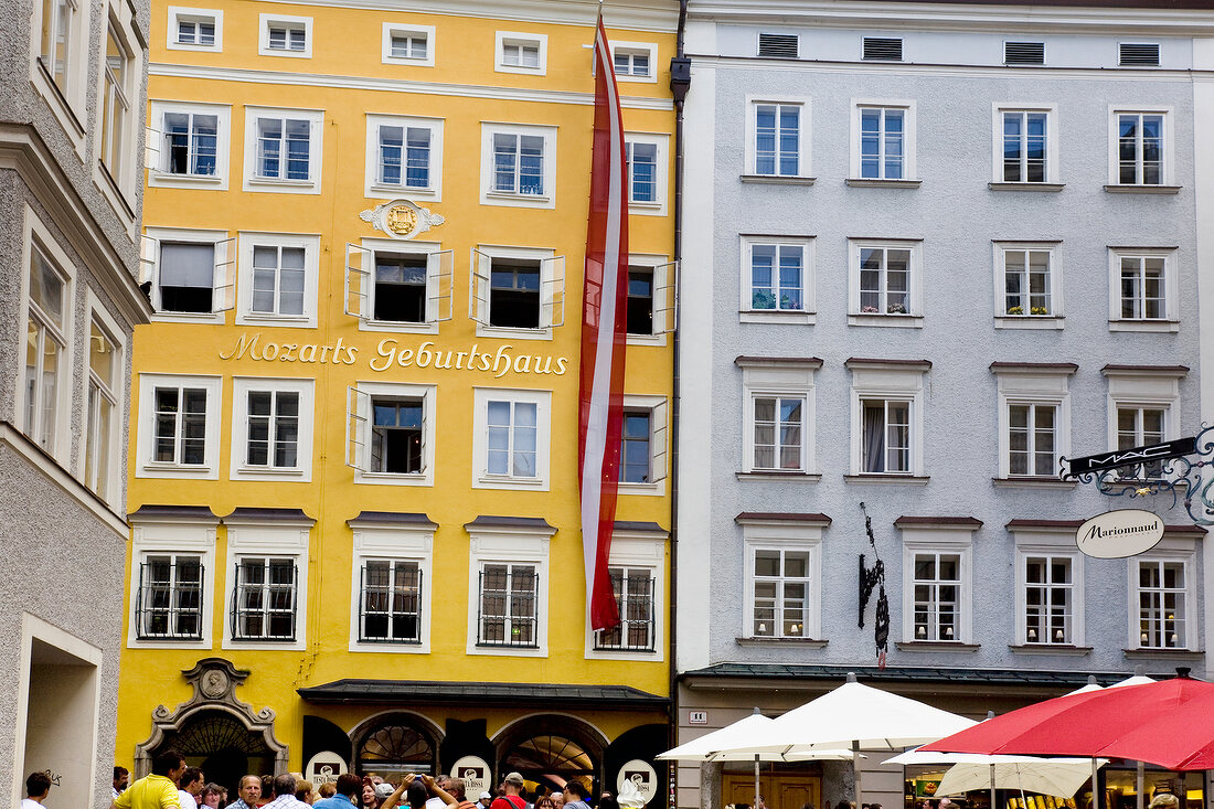 Salzburg, Mozart's Geburtshaus in der Getreidegasse