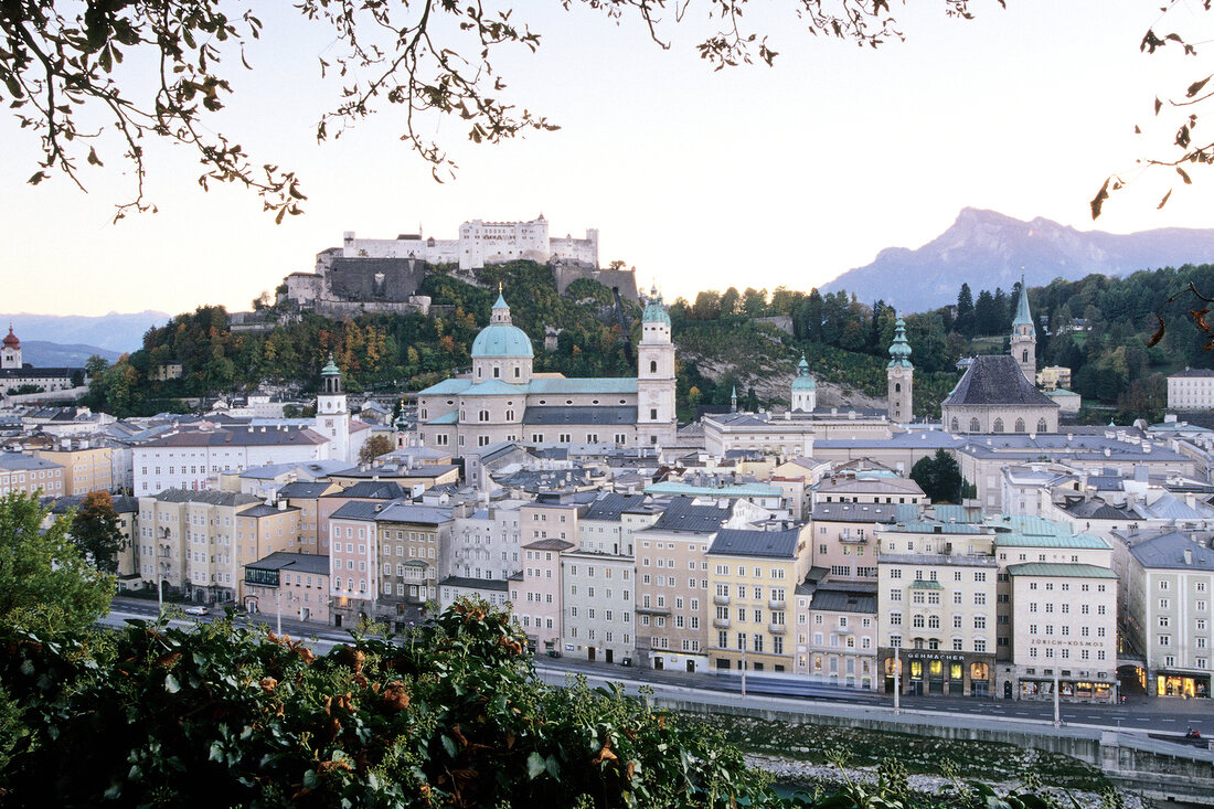 View of Capuchin Monastery in old town, Salzburg, Austria