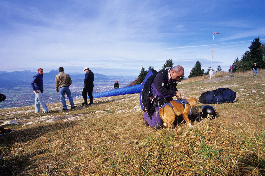 People paragliding on Gaisberg, Salzburg, Austria