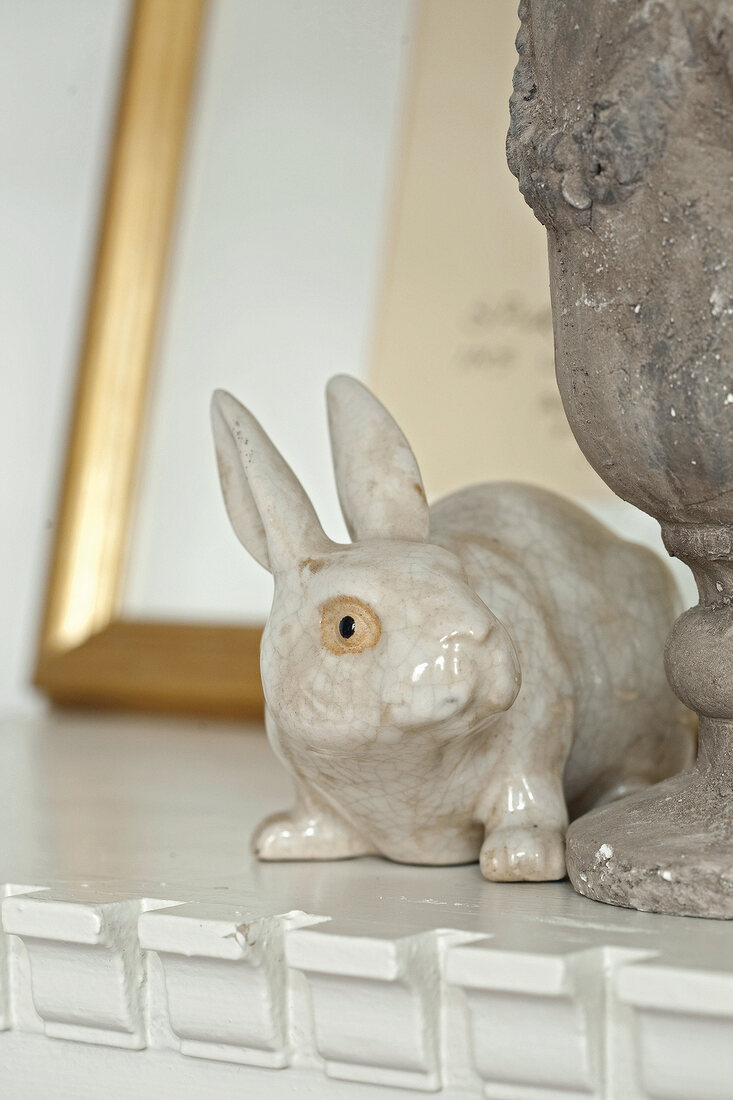 Close-up of porcelain rabbit