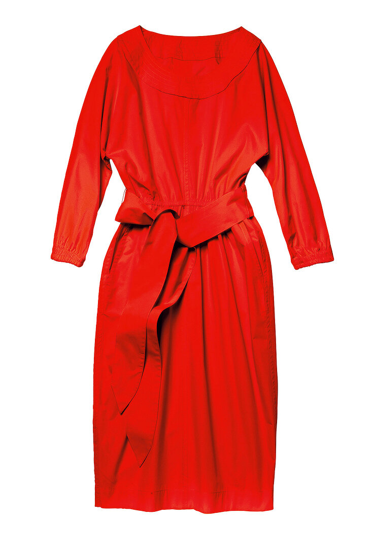 Rotes Kleid mit Rundhalsausschnitt 