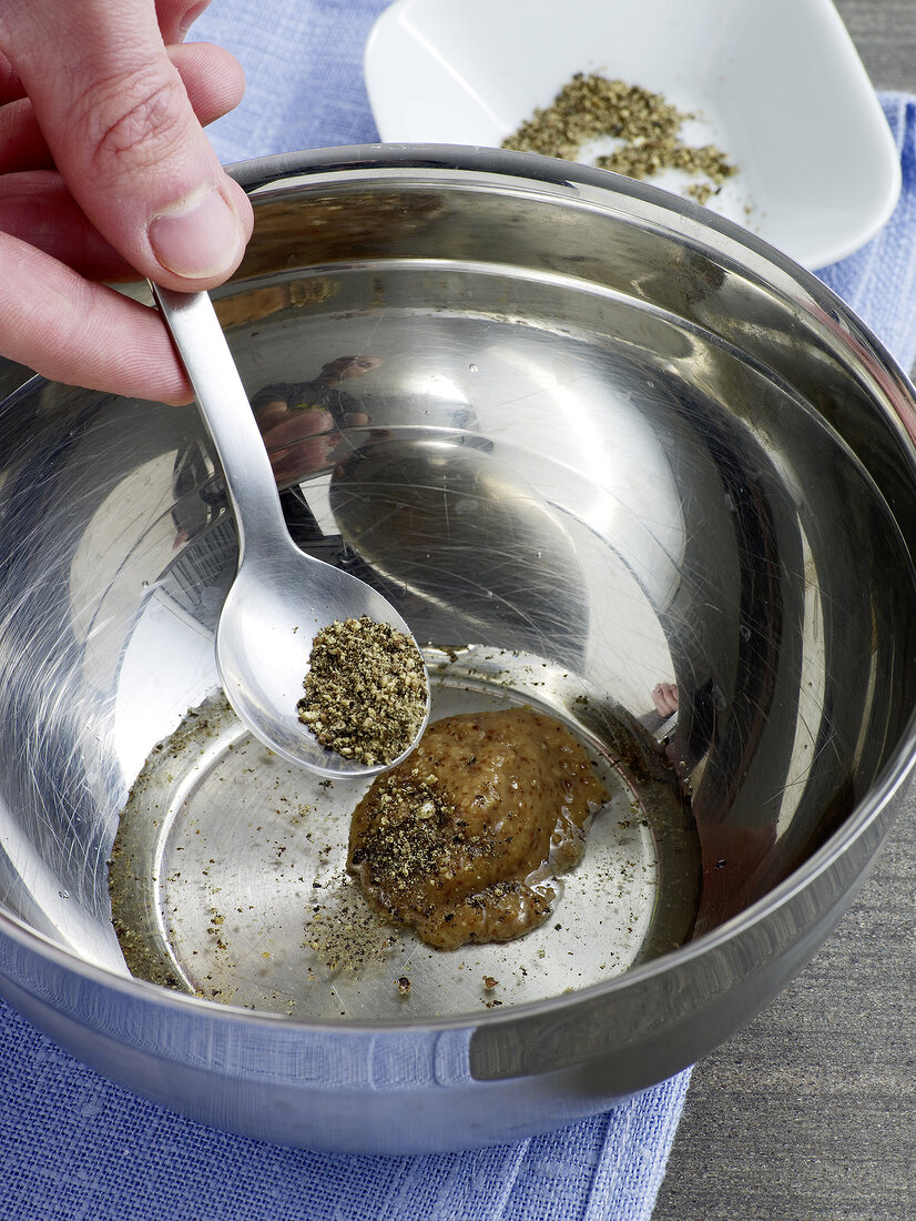 Spices being added in vinegar, step 2