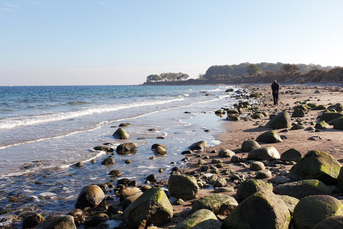 View of beach stones at Fehmarn, Baltic Sea Coast, Germany