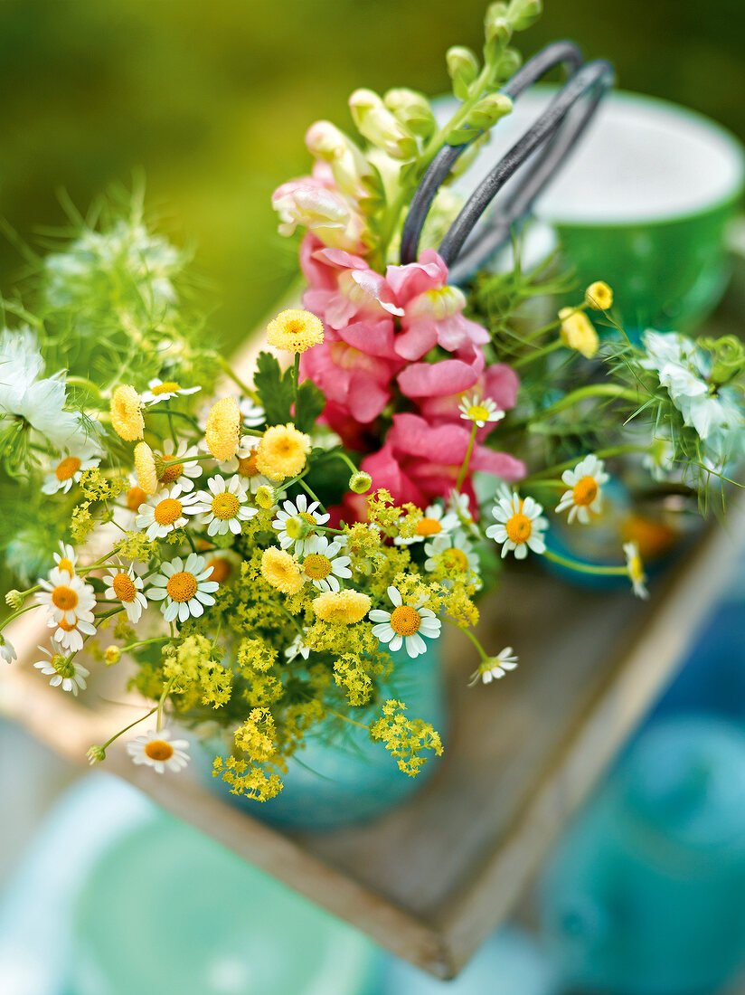 Garden kitchen, spring bouquet of flowers