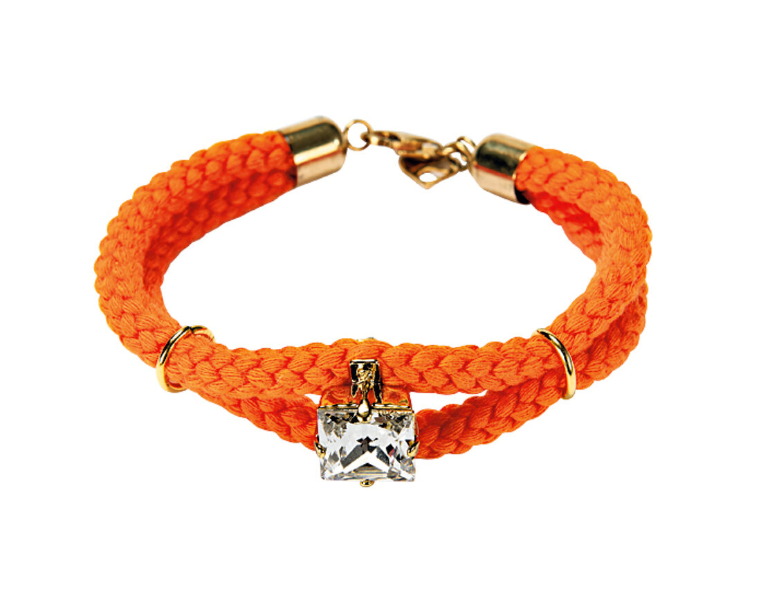 orangefarbenes Armband mit Swarovski -Kristall