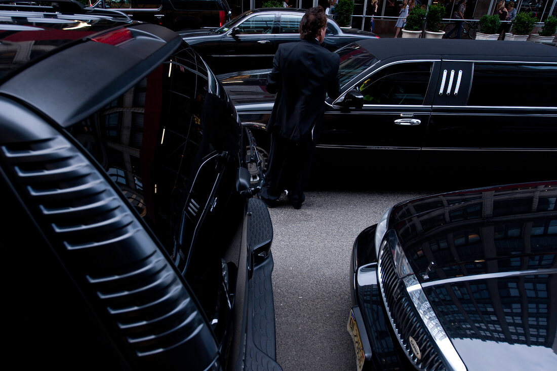 Black Limousine on street in New York