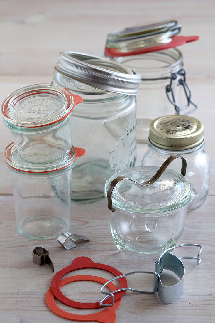 Various air tight jars for canning food