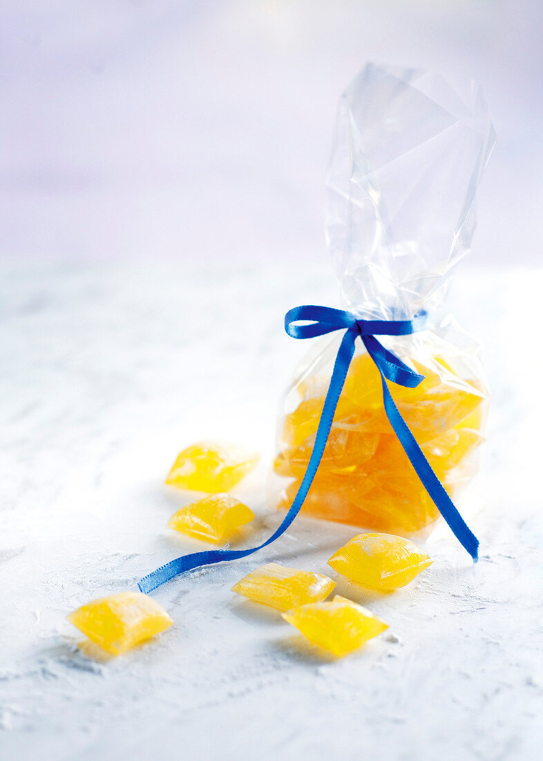 Close-up of homemade lemon candies