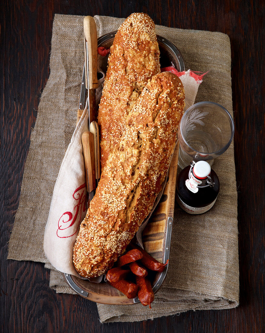 Brot, Spreewaldbrot mit SesamKäsekruste