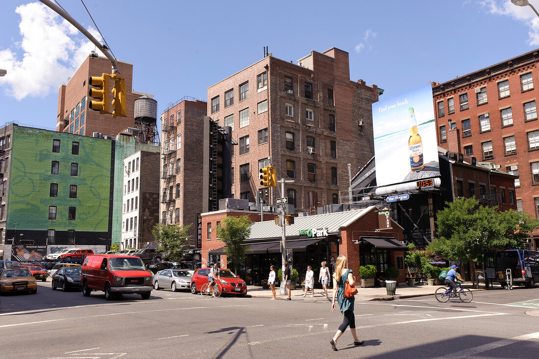 People walking on street at SoHo, New York