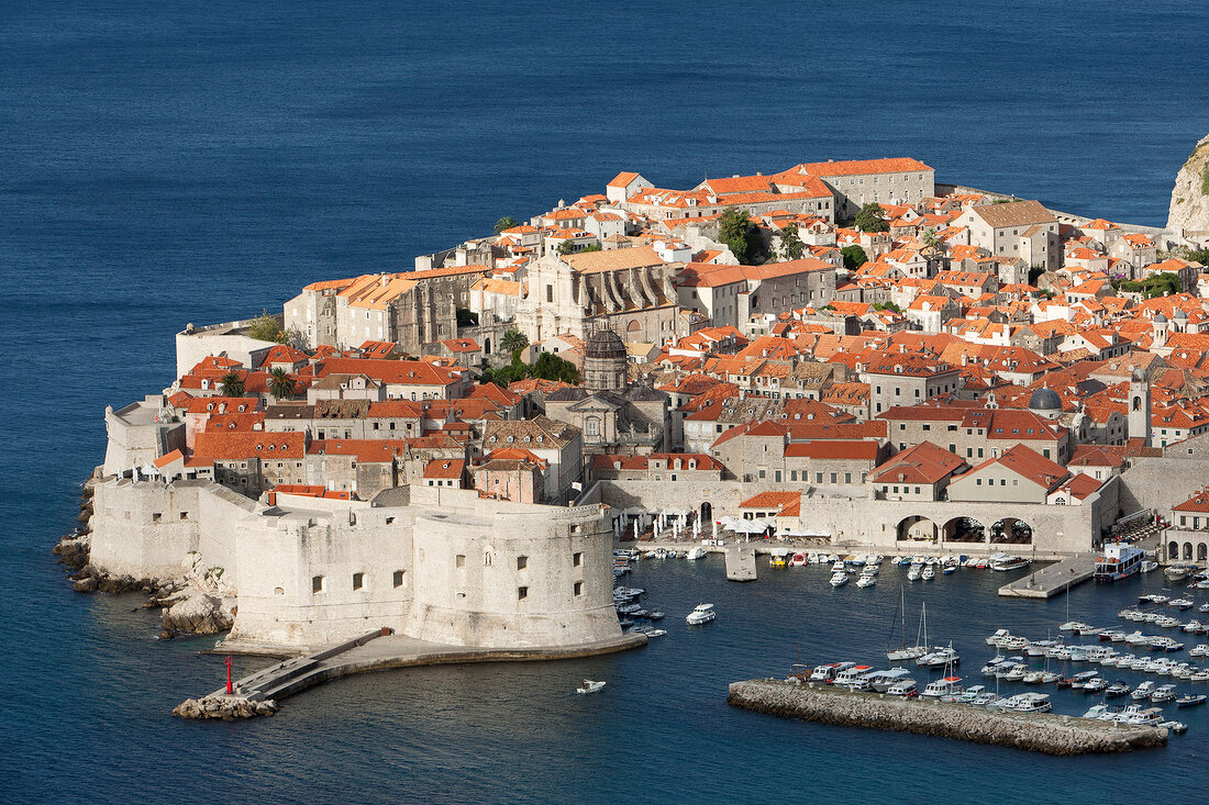 View of Dubrovnik Old Town and Sea, Croatia, Aerial View