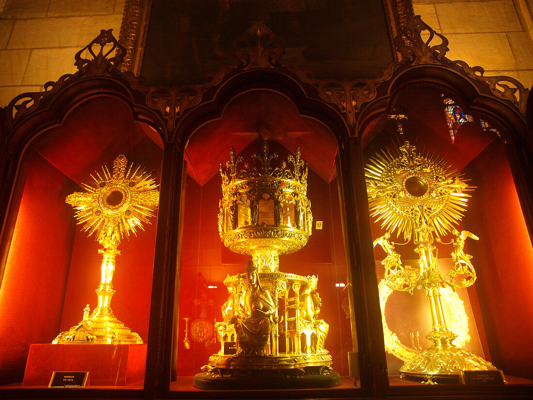 Eucharist adoration in Notre Dame Cathedral in Paris, France