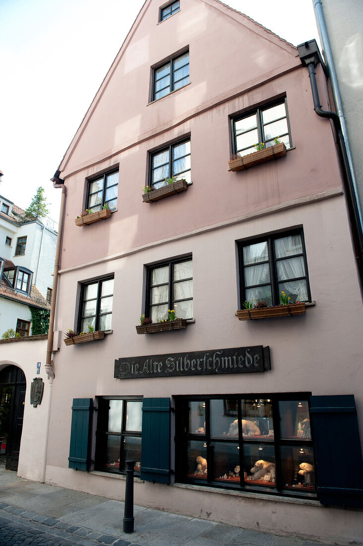 Old silversmith shop at Pladergasse, Augsburg, Bavaria, Germany