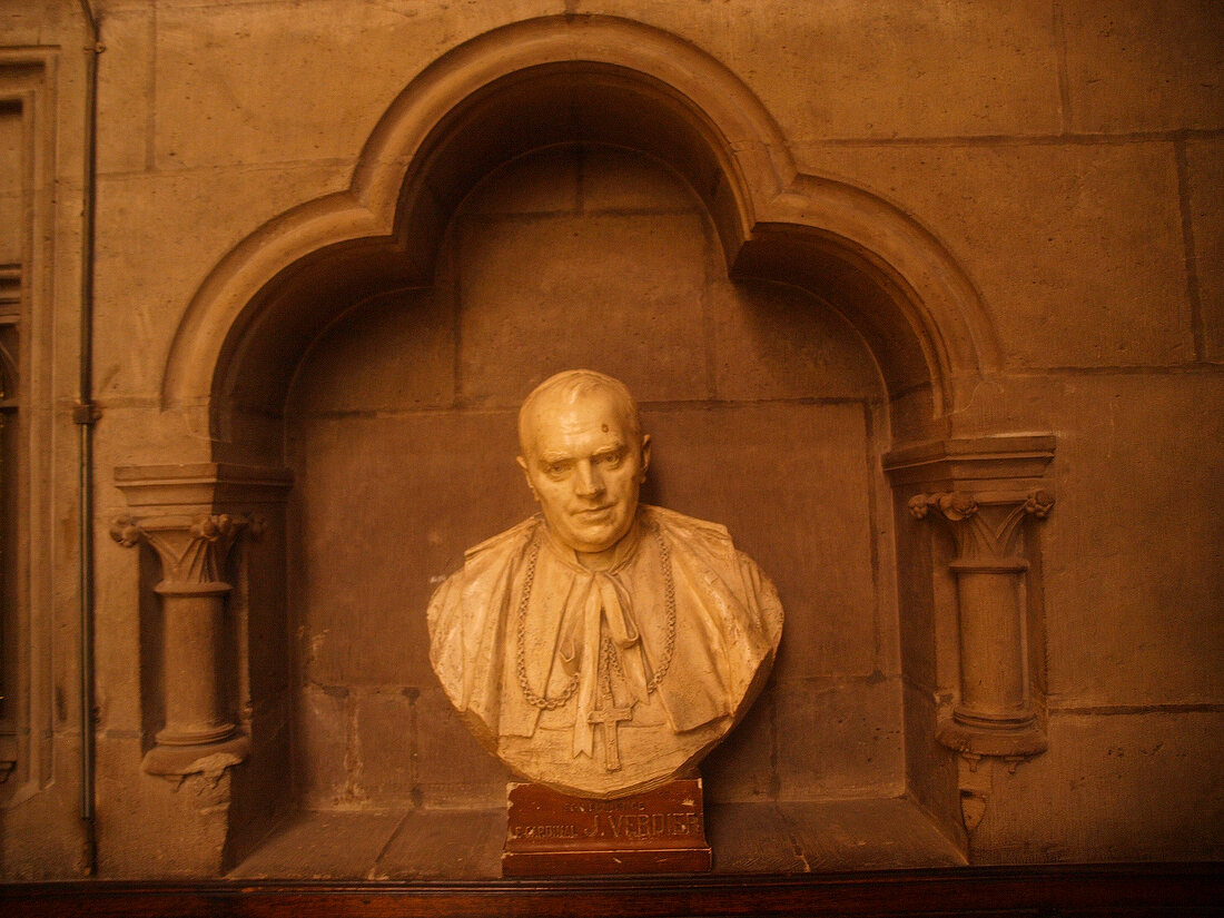 Bust of Cardinal Archbishop Jean Verdier, Paris, France