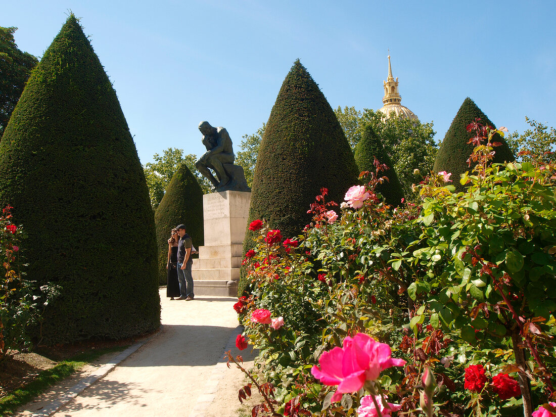 Topiary in park at Musee Rodin Museum, Paris, France