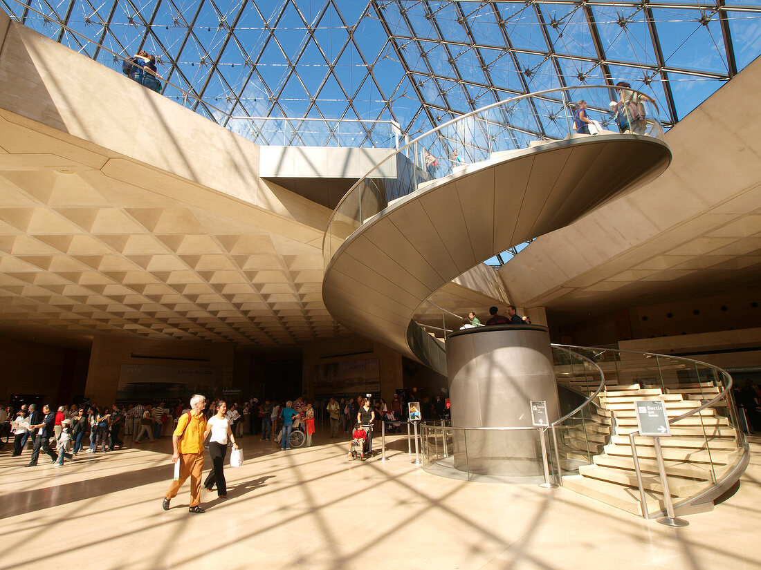 Paris: Louvre, Museum, Eingang Wendeltreppe