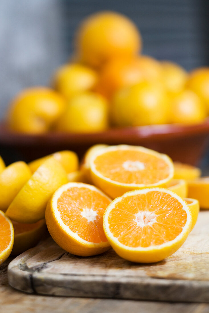 Halved oranges from Soller, Mallorca