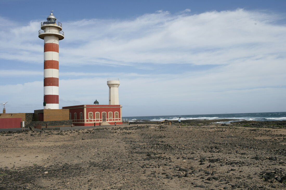 Leuchturm im Norden von El Cortillo mit Fischerei Museum Fuerteventura Spanien