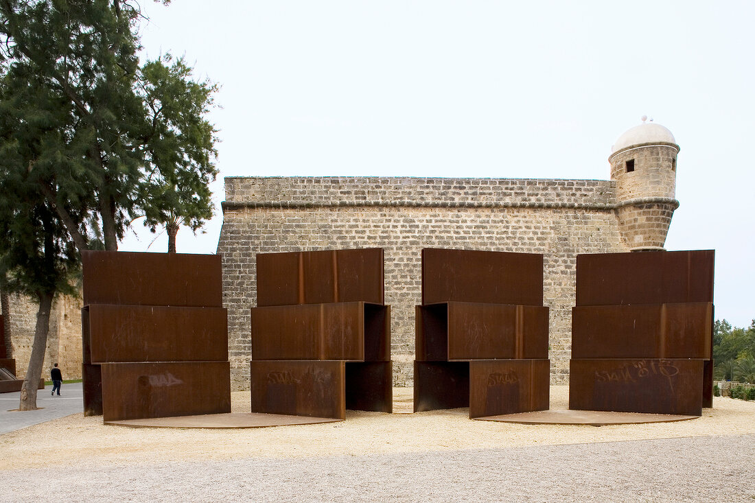 Sculpture of Artist Gerardo Rueda in front of Museum Baluard, Palma, Spain