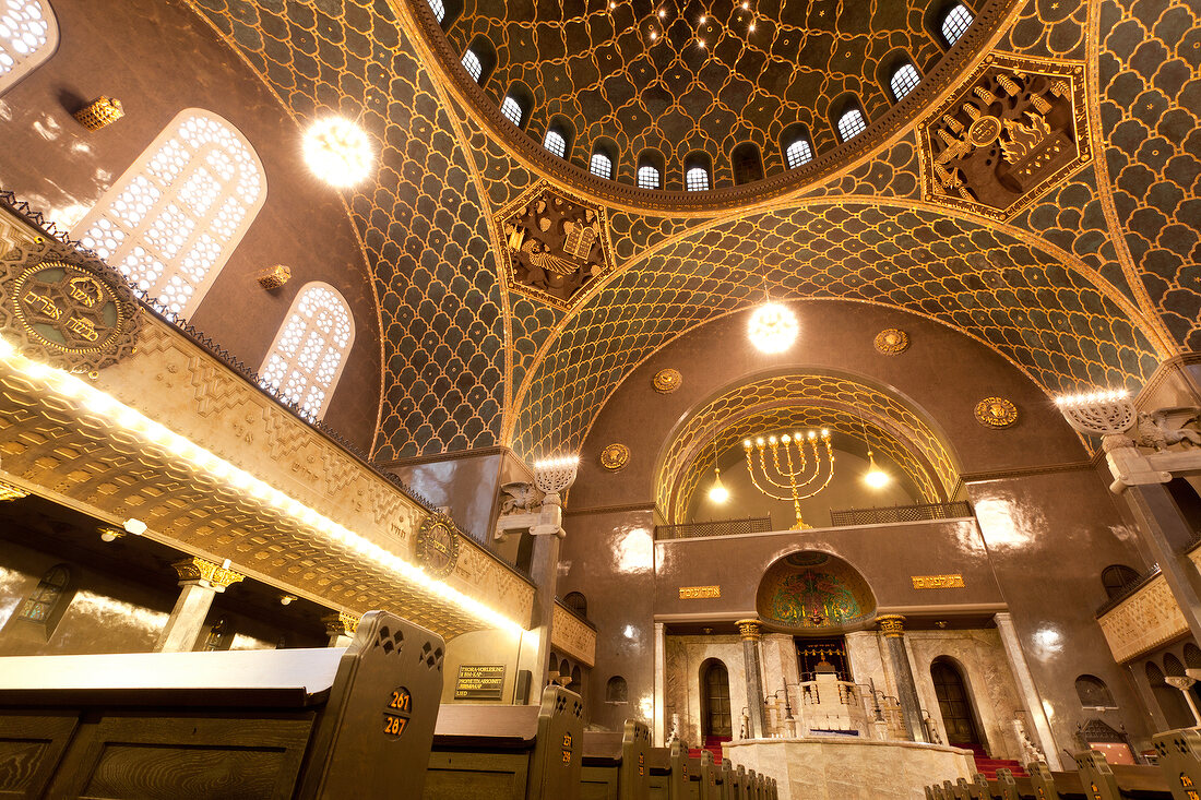 Interior of Synagogue dome in Augsburg, Bavaria, Germany