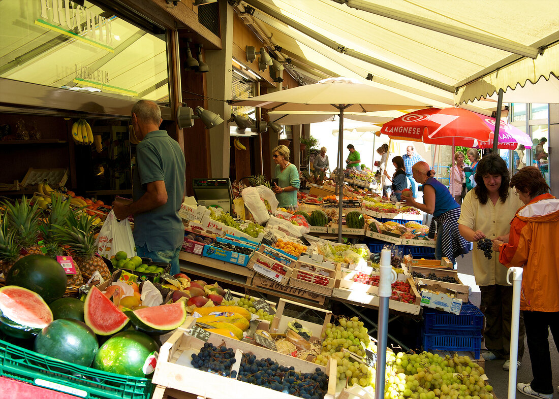 Market stalls at Bavaria, Augsburg, Germany