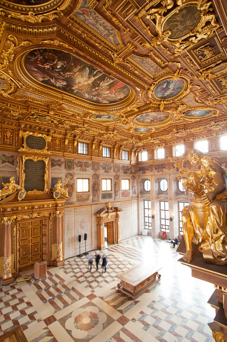 View of Golden Hall in Town Hall of Augsburg, Bavaria, Germany