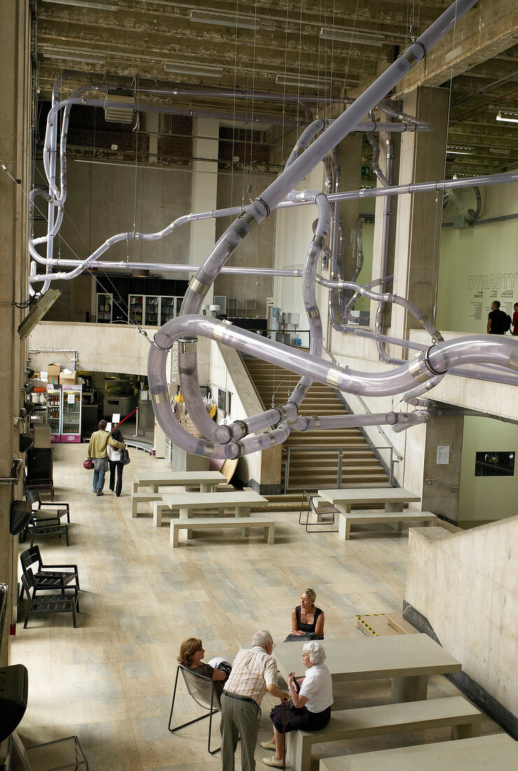 People at modern art exhibition in Paris, France