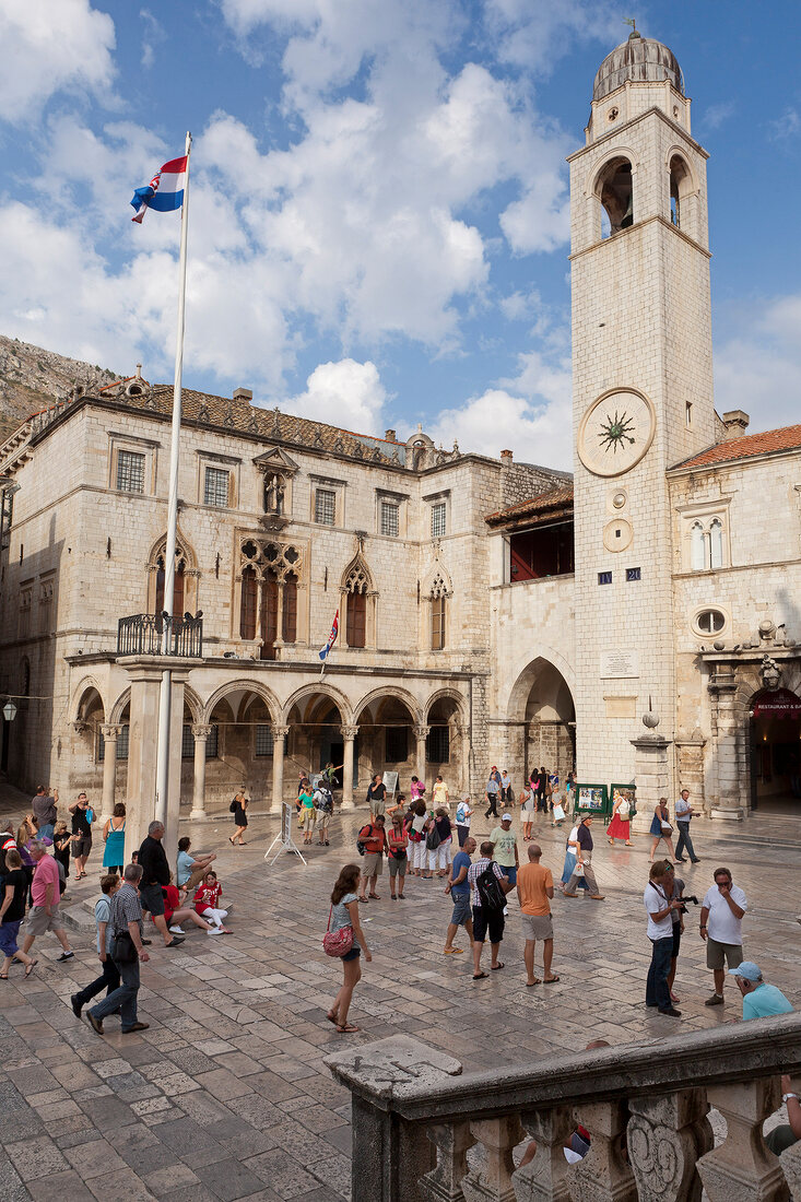 People at Sponza Palace in Old Town, Dubrovnik, Croatia